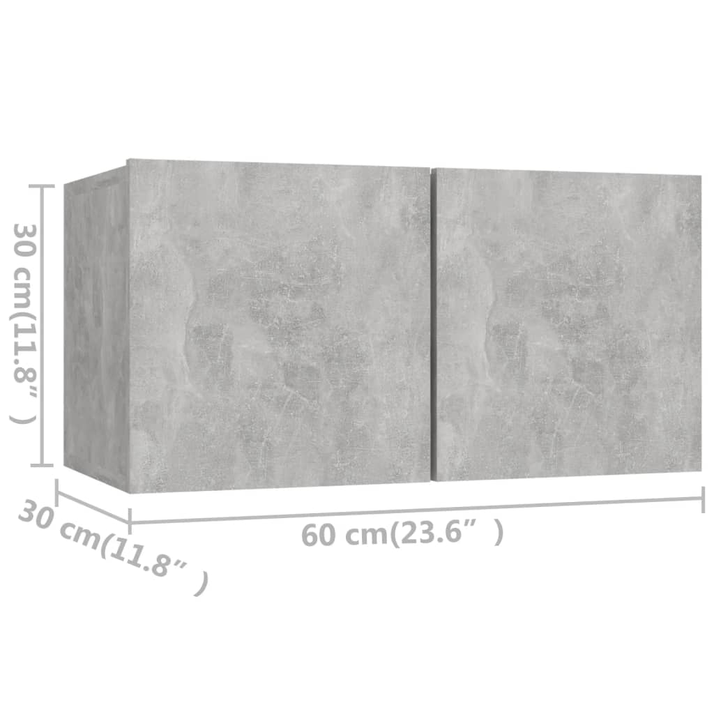 vidaXL Ensemble de meubles TV 4 pcs Gris béton Bois d'ingénierie