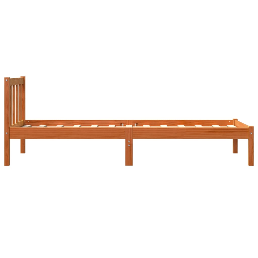 vidaXL Cadre de lit cire marron 90x190 cm bois de pin massif