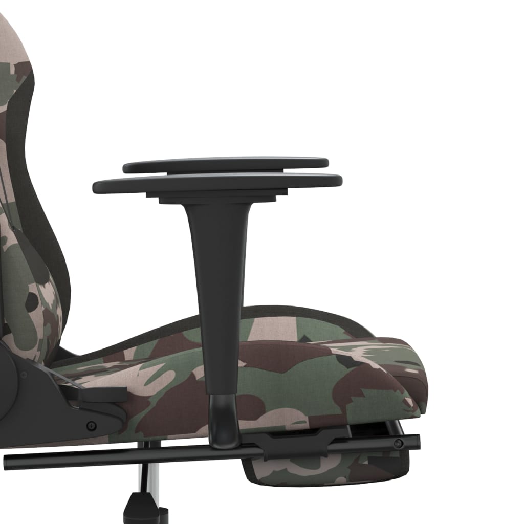 vidaXL Chaise de jeu avec repose-pied Camouflage et noir Tissu