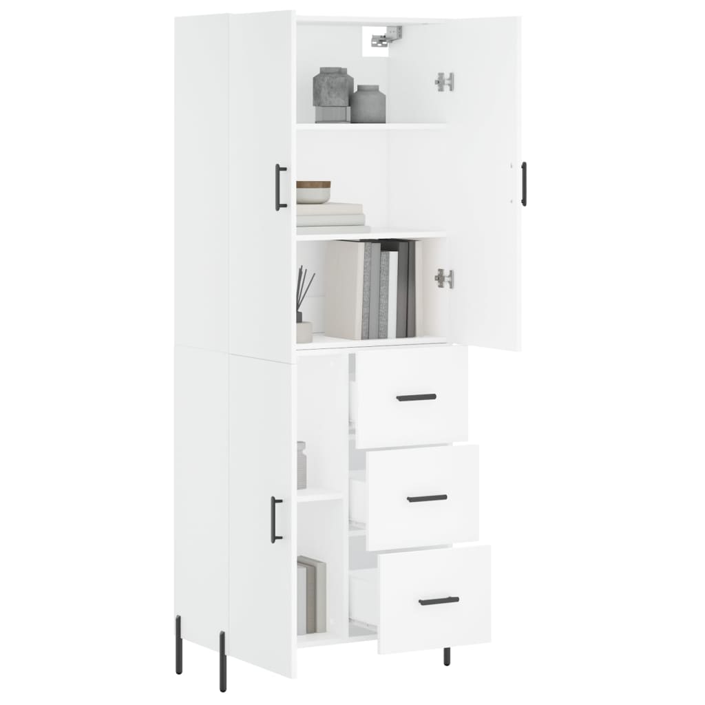 vidaXL Buffet haut Blanc 69,5x34x180 cm Bois d'ingénierie