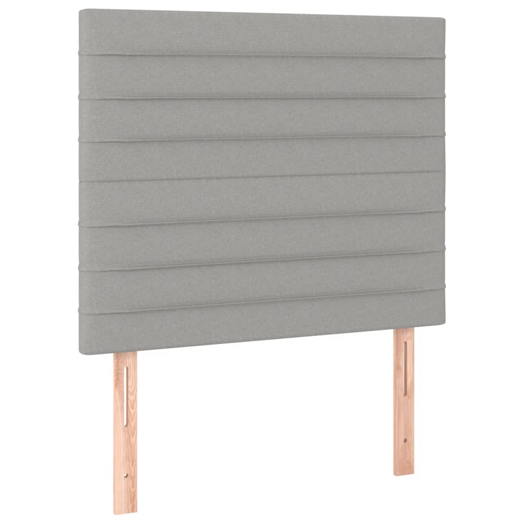 vidaXL Sommier à lattes de lit et matelas Gris clair 90x190 cm Tissu