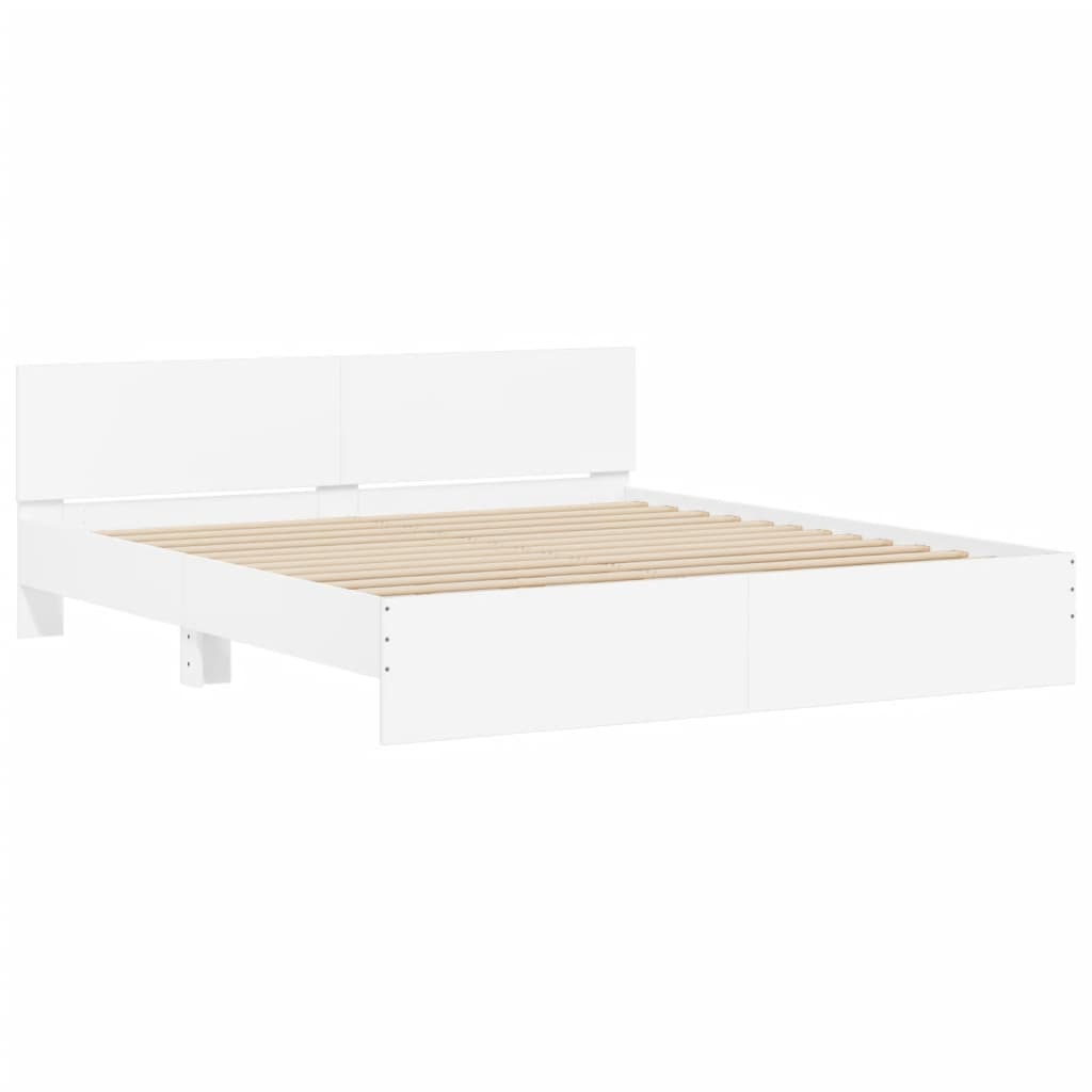 vidaXL Cadre de lit avec LED sans matelas blanc 200x200 cm