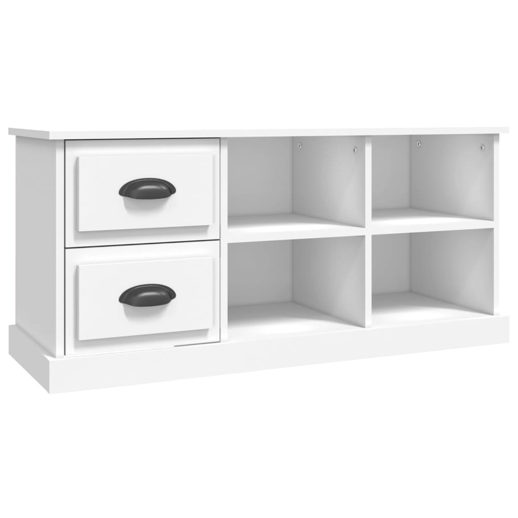 vidaXL Meuble TV blanc 102x35,5x47,5 cm bois d'ingénierie