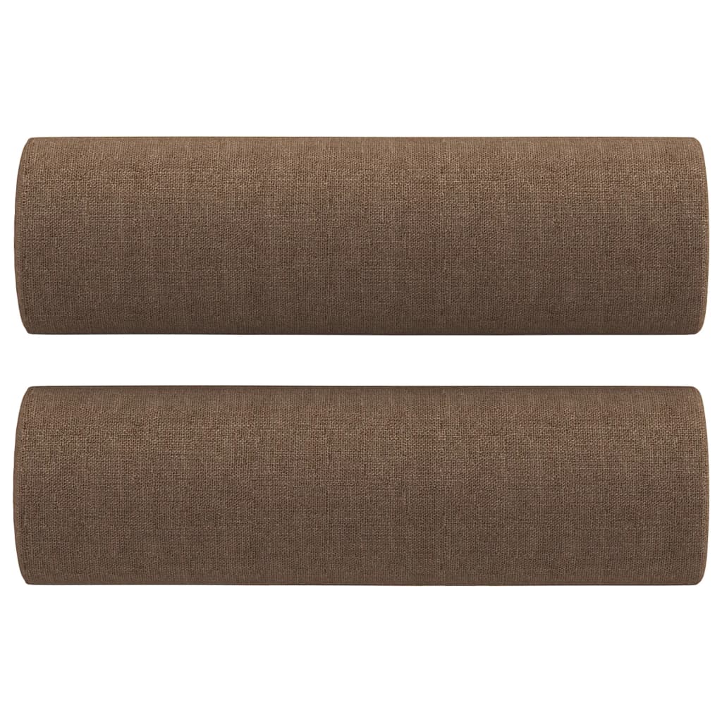 vidaXL Coussins décoratifs lot de 2 Marron Ø15x50 cm Tissu