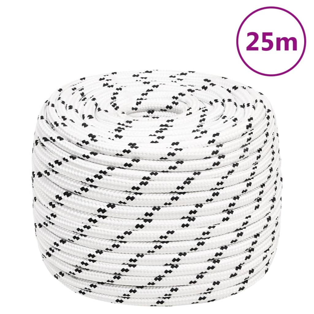 vidaXL Corde de bateau tressé Blanc 14 mmx25 m Polyester