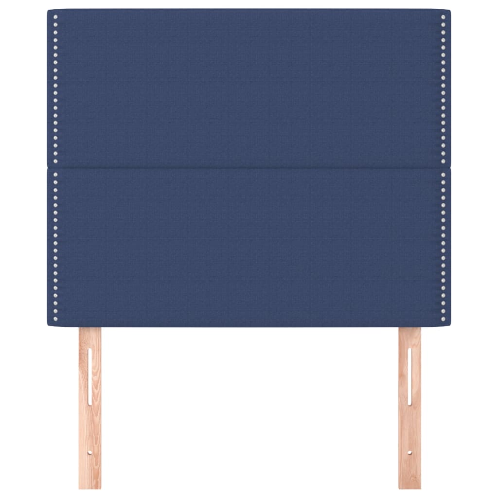 vidaXL Têtes de lit 2 pcs Bleu 90x5x78/88 cm Tissu