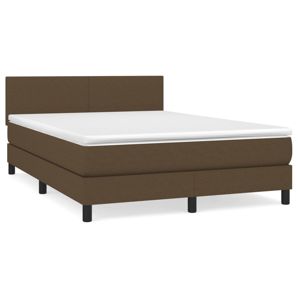 vidaXL Sommier à lattes de lit avec matelas Marron foncé 140x200 cm