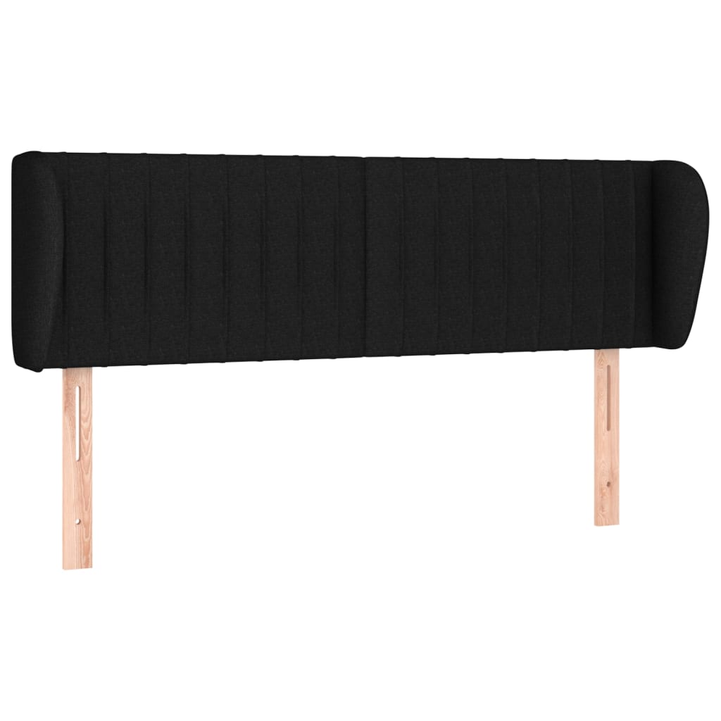 vidaXL Tête de lit avec oreilles Noir 147x23x78/88 cm Tissu