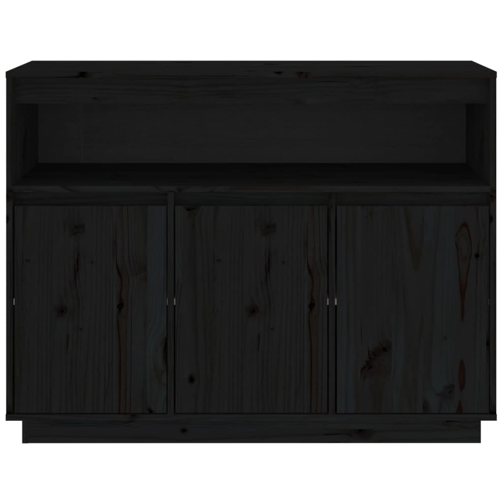 vidaXL Buffet Noir 104,5x34x80 cm Bois massif de pin