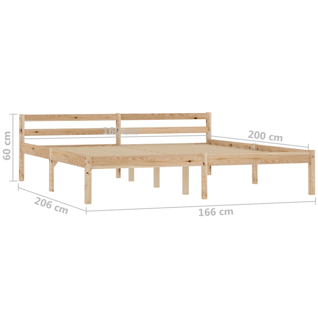 vidaXL Cadre de lit sans matelas bois massif de pin 160x200 cm