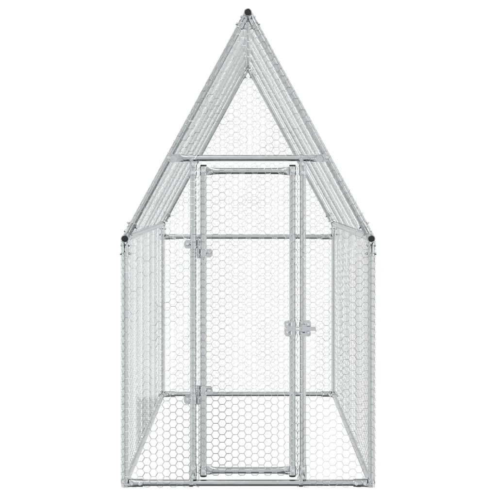 vidaXL Cage pour poules argenté 200x100x190 cm acier galvanisé