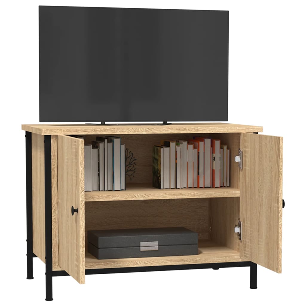 vidaXL Meuble TV avec portes chêne sonoma 60x35x45cm bois d'ingénierie