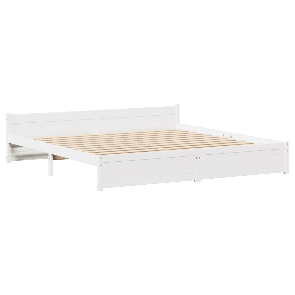 vidaXL Cadre de lit sans matelas blanc 200x200 cm bois massif de pin