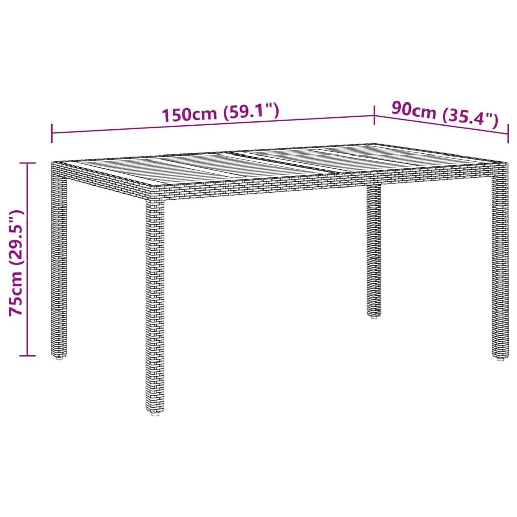 vidaXL Ensemble à manger de jardin 5 pcs Résine tressée Noir