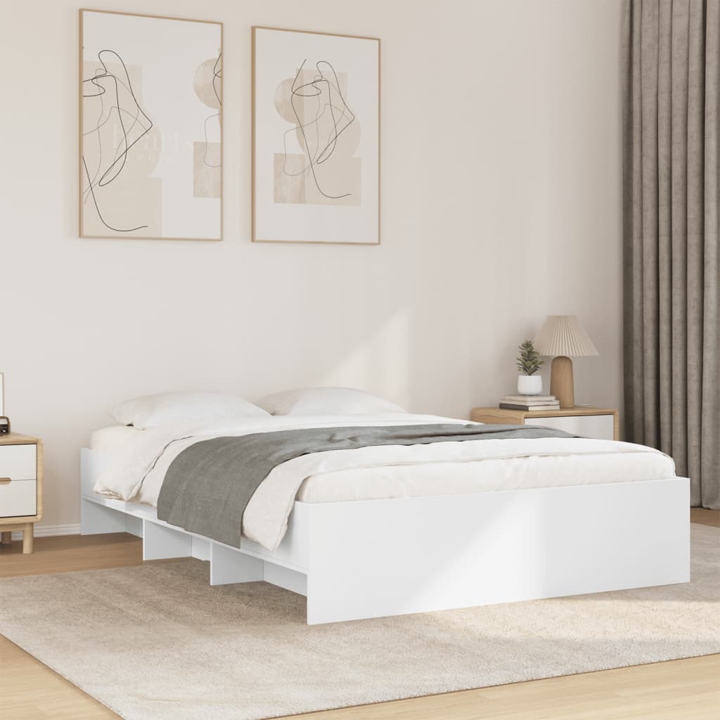 vidaXL Cadre de lit sans matelas blanc 120x190 cm bois d'ingénierie