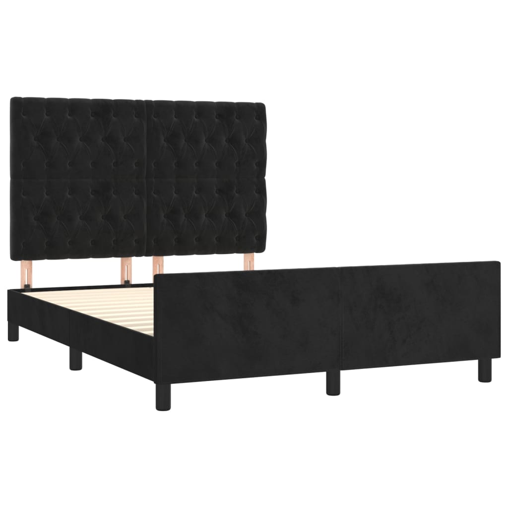 vidaXL Cadre de lit sans matelas noir 140x190 cm velours