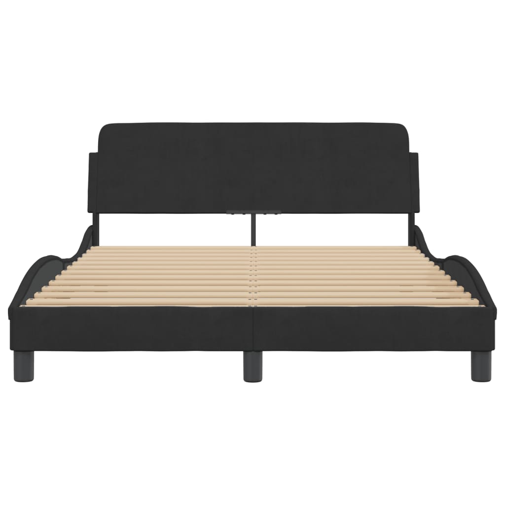 vidaXL Cadre de lit sans matelas noir 140x200 cm velours