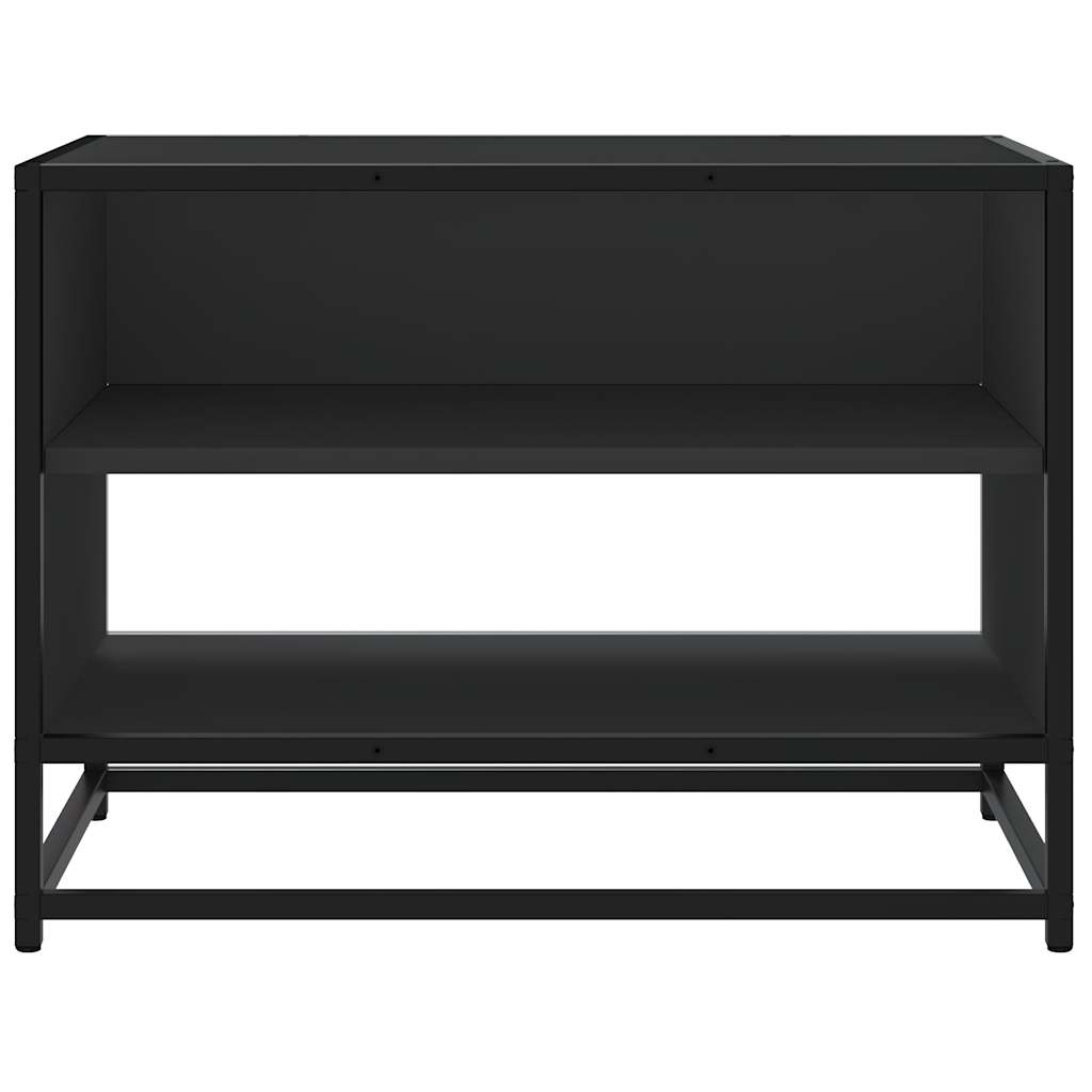 vidaXL Meuble TV noir 61x40x46 cm bois d'ingénierie et métal