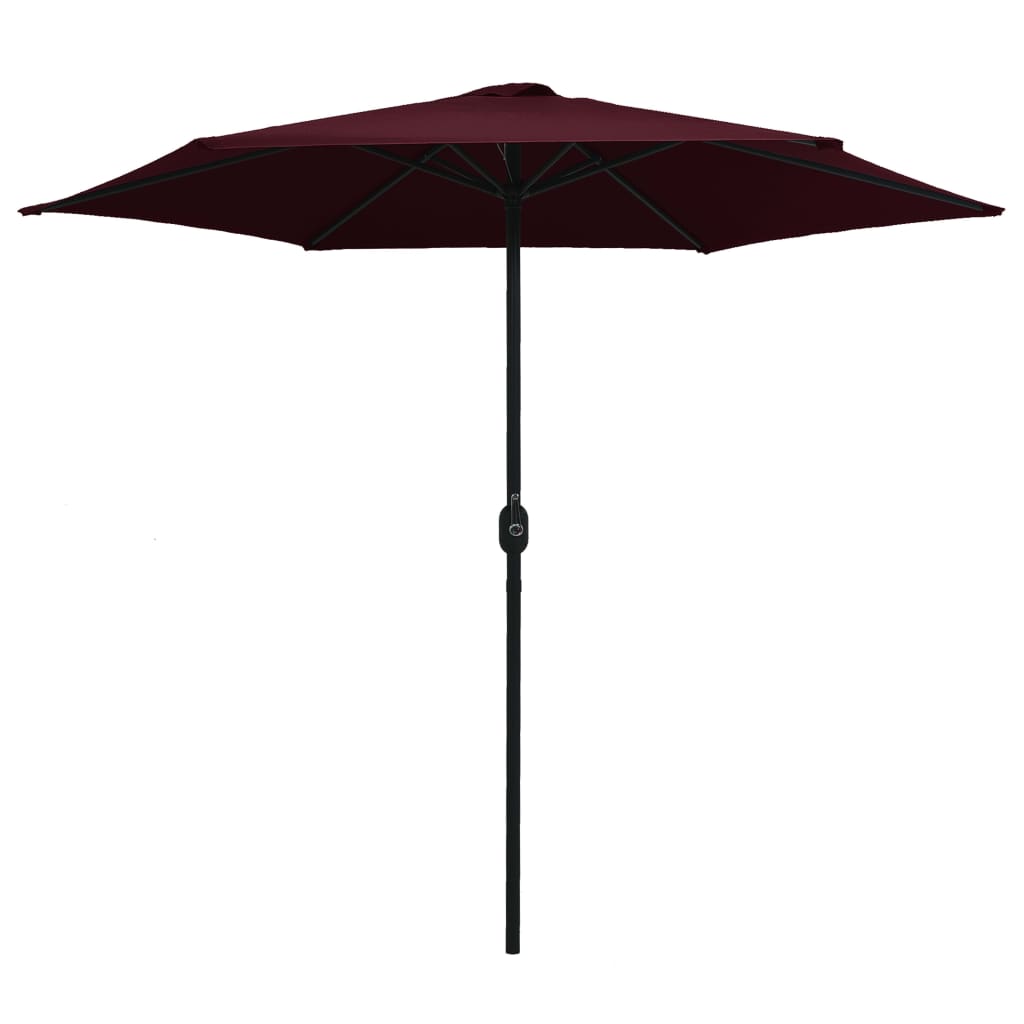 vidaXL Parasol de jardin et mât en aluminium 270x246 cm rouge bordeaux