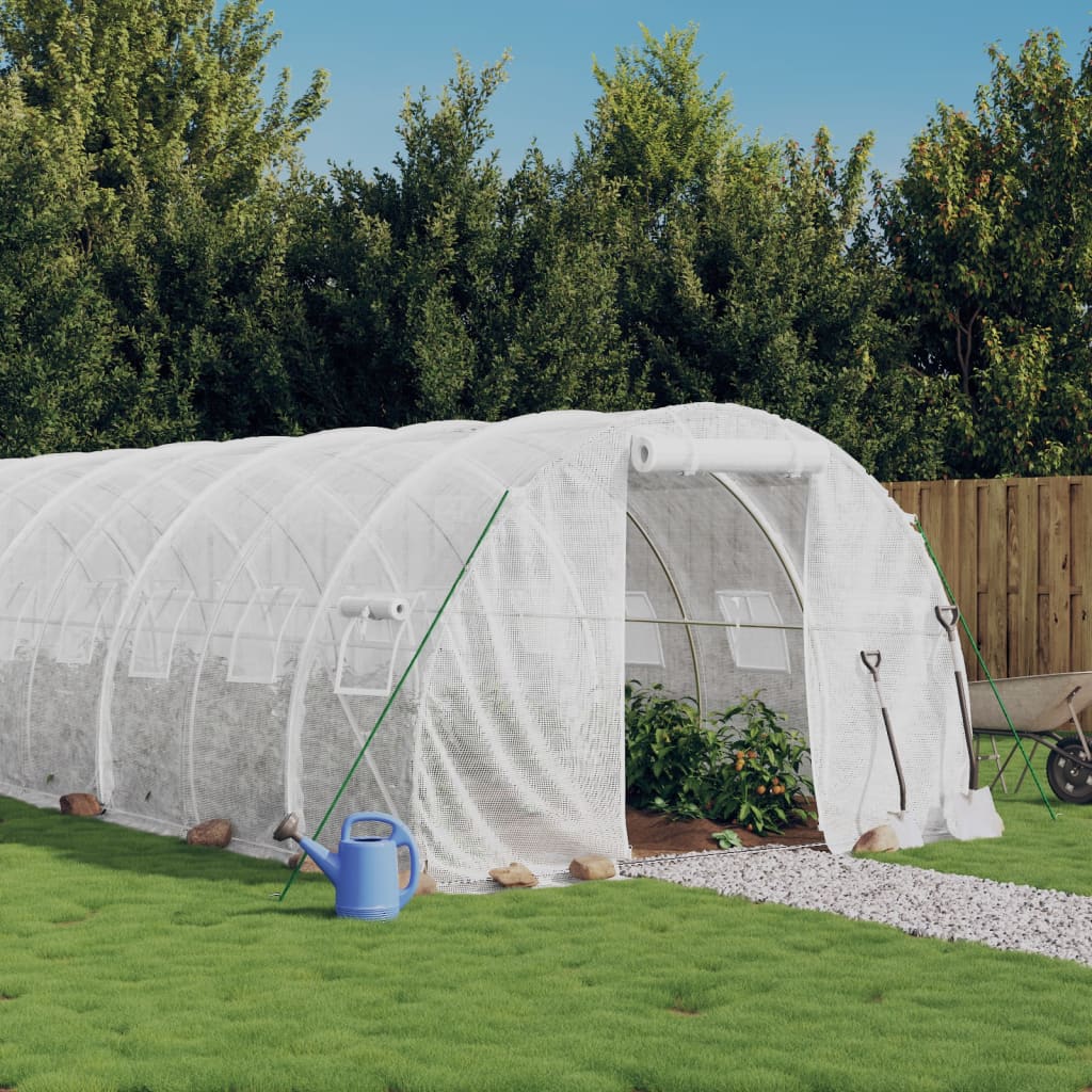 vidaXL Serre avec cadre en acier blanc 54 m² 18x3x2 m