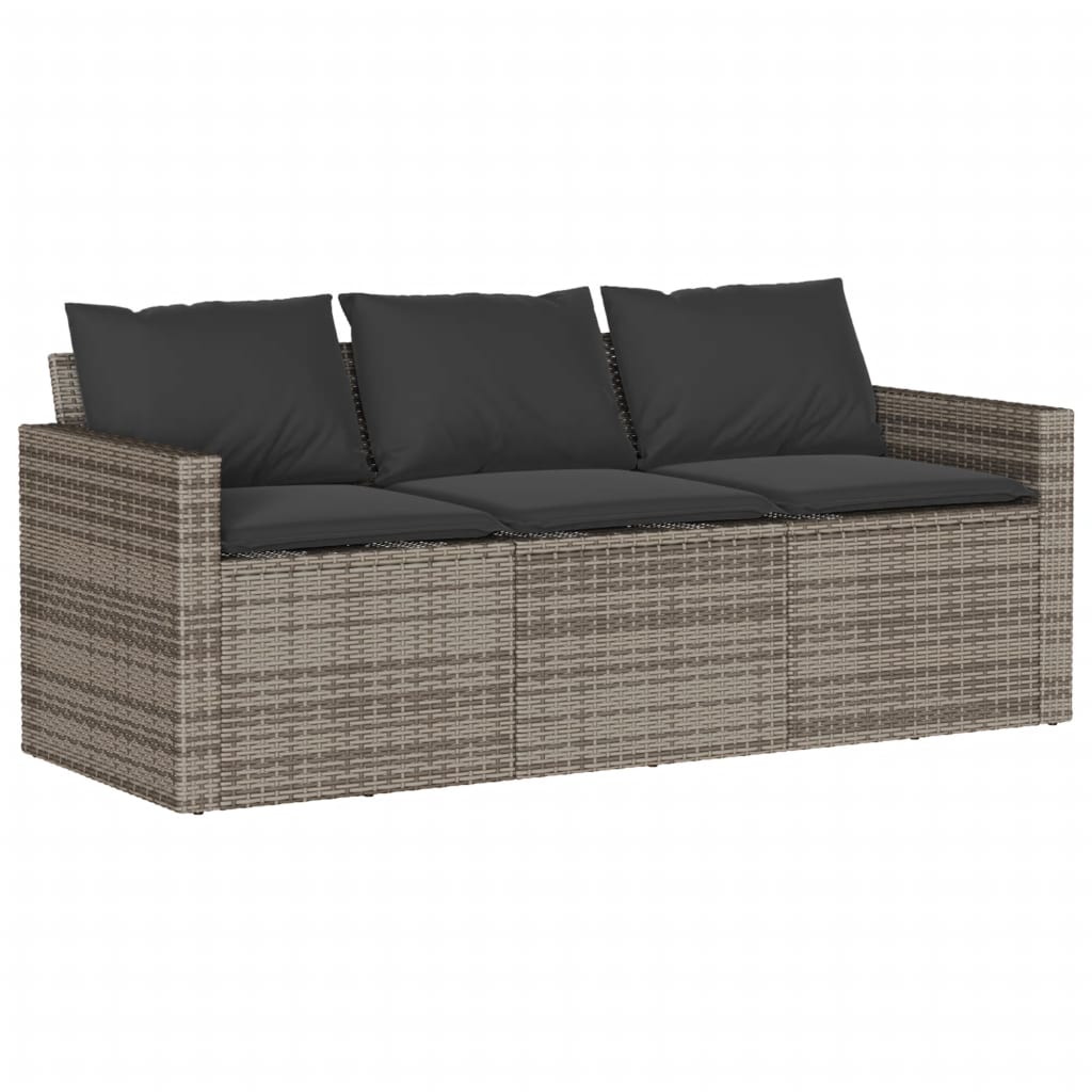 vidaXL Ensemble à manger de jardin et coussins 2 pcs gris rotin