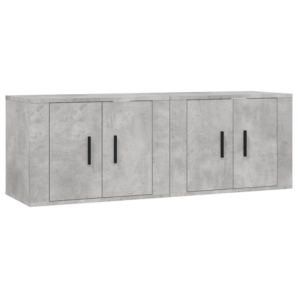 vidaXL Meubles TV muraux 2 pcs gris béton 57x34,5x40 cm