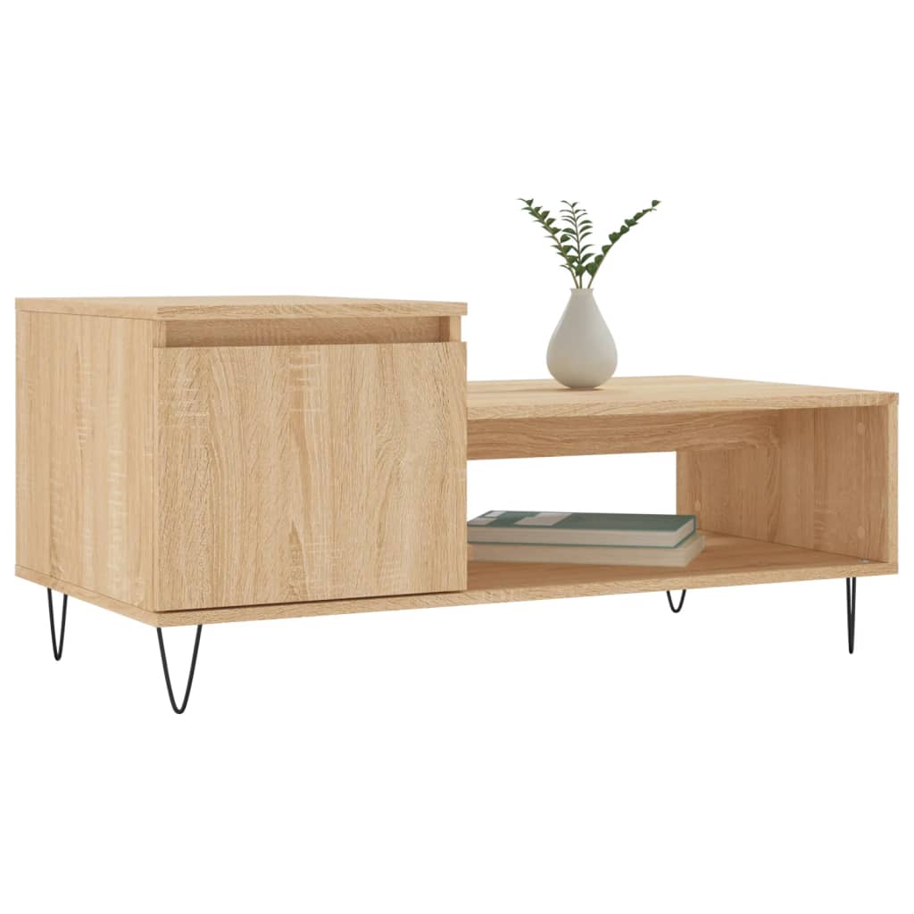 vidaXL Table basse Chêne sonoma 100x50x45 cm Bois d'ingénierie