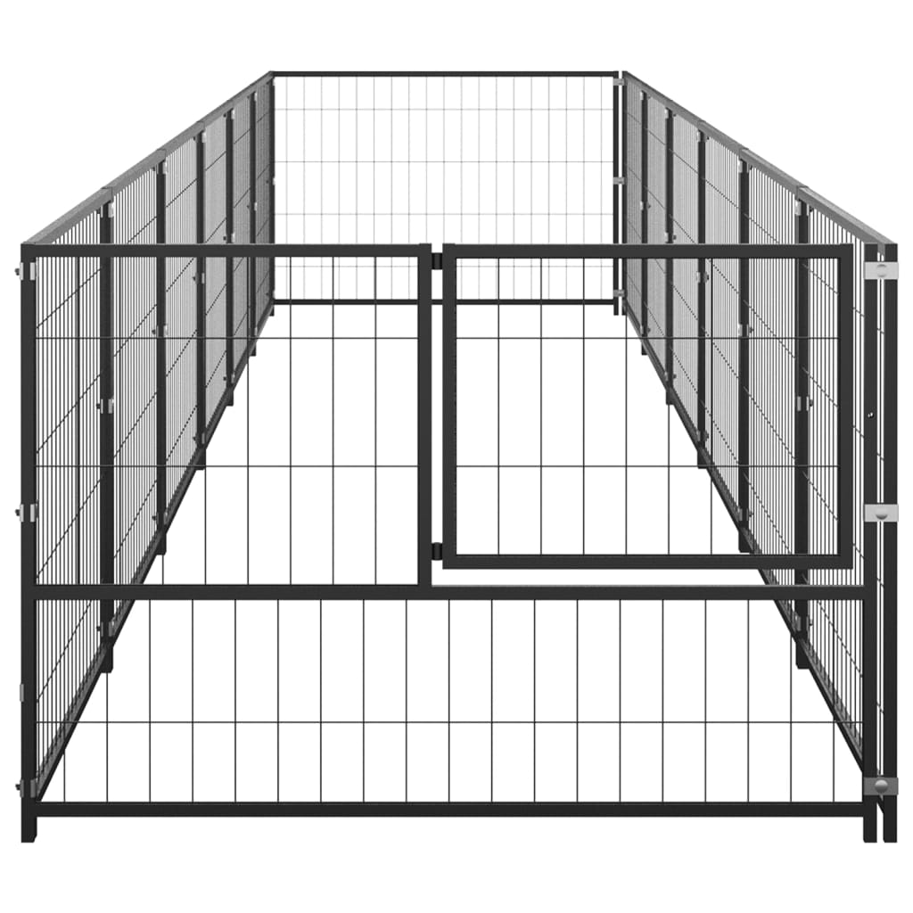 vidaXL Chenil Noir 6 m² Acier