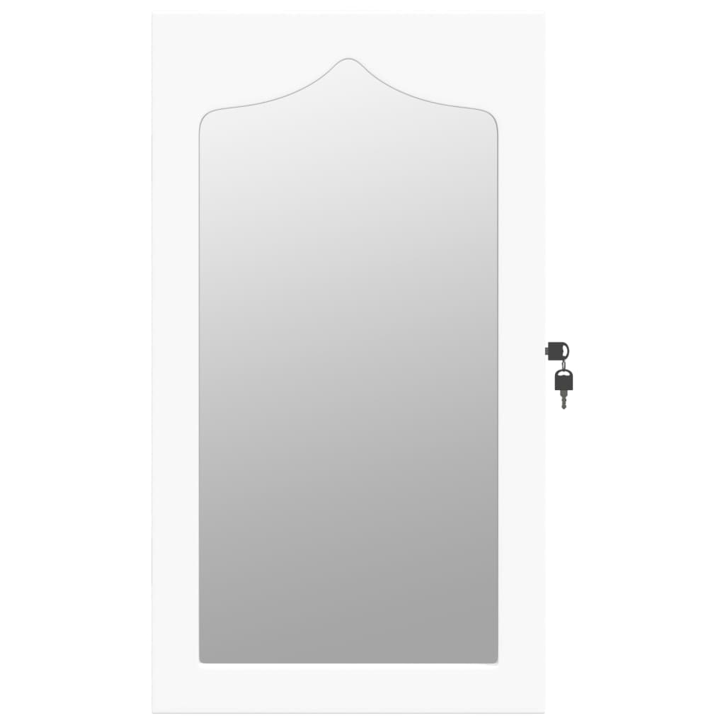 vidaXL Armoire à bijoux avec miroir murale blanc 37,5x10x67 cm