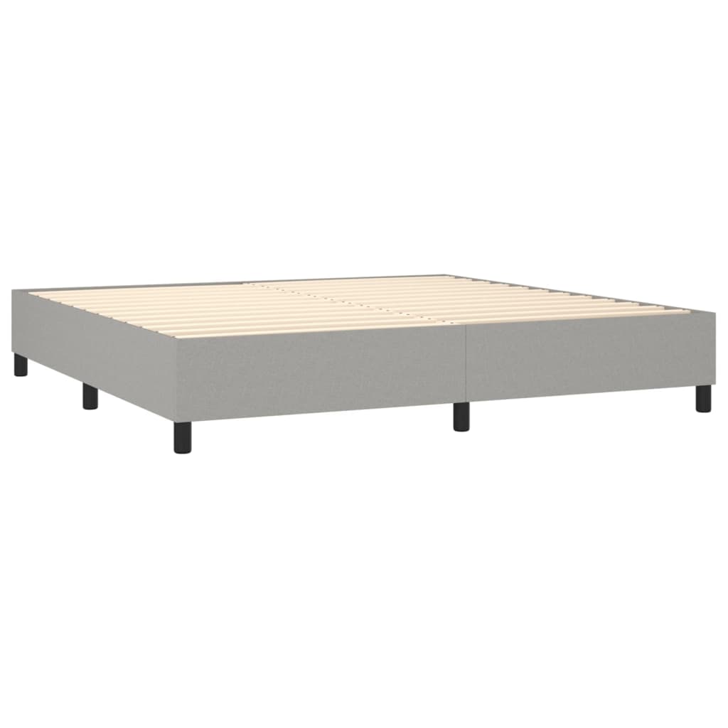 vidaXL Sommier à lattes de lit matelas LED Gris clair 200x200 cm Tissu