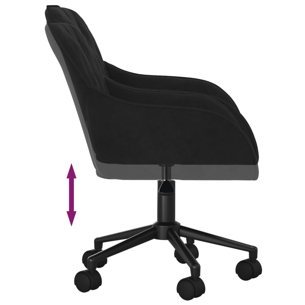 vidaXL Chaises pivotantes à manger lot de 2 Noir Velours