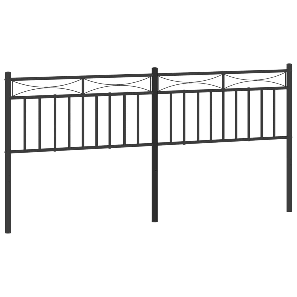 vidaXL Tête de lit métal noir 200 cm