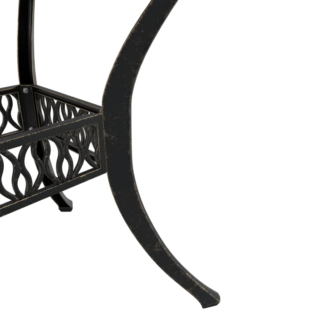 vidaXL Table de jardin bronze Ø90x75 cm aluminium coulé