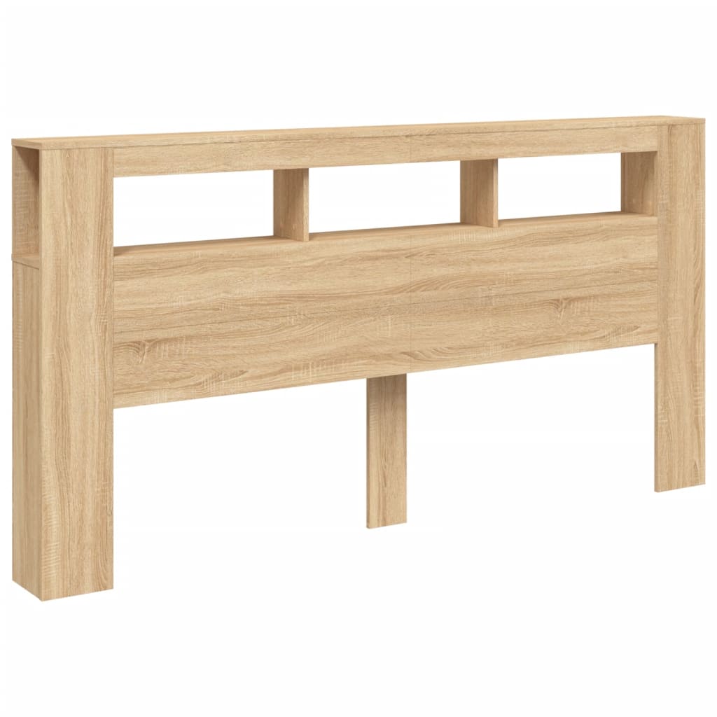 vidaXL Tête de lit à LED chêne sonoma 200x18,5x103,5cm bois ingénierie