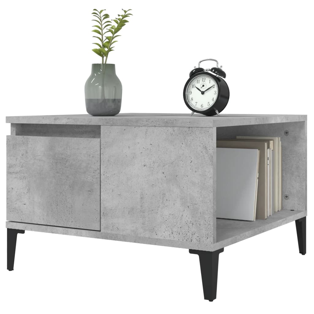 vidaXL Table basse gris béton 55x55x36,5 cm bois d'ingénierie