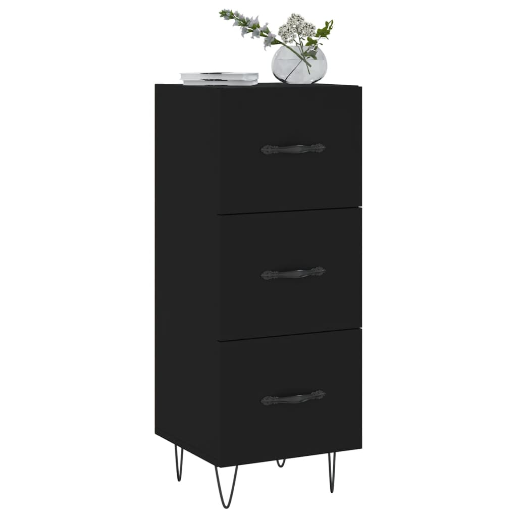 vidaXL Buffet Noir 34,5x34x90 cm Bois d'ingénierie