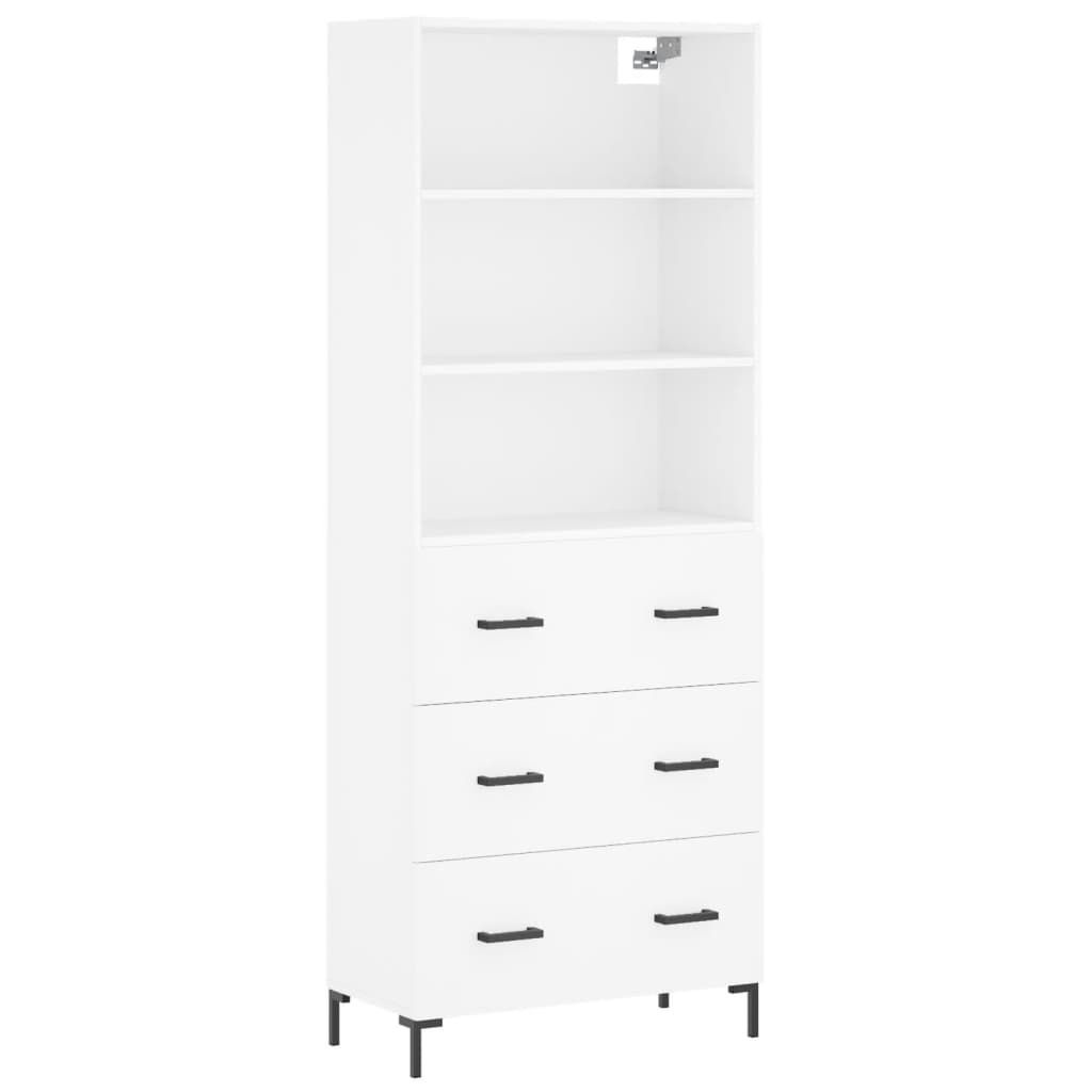 vidaXL Buffet haut Blanc 69,5x34x180 cm Bois d'ingénierie