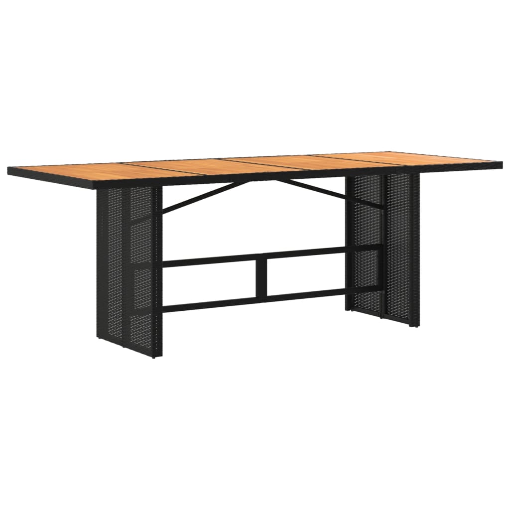 vidaXL Table de jardin avec dessus en bois d'acacia noir 190x80x74 cm