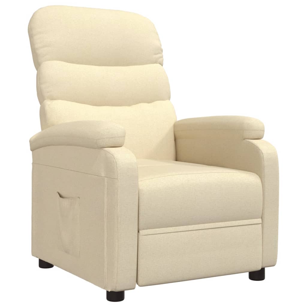 vidaXL Fauteuil inclinable Crème Tissu