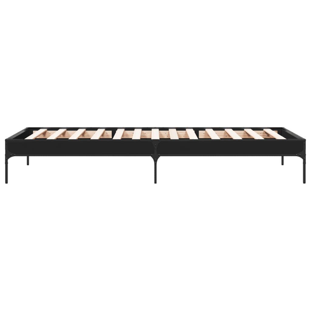 vidaXL Cadre de lit sans matelas noir 100x200 cm