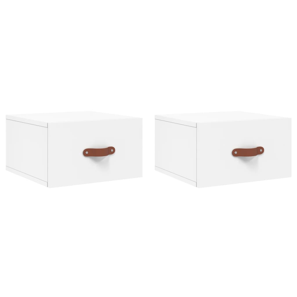 vidaXL Tables de chevet murales 2 pcs blanc 35x35x20 cm