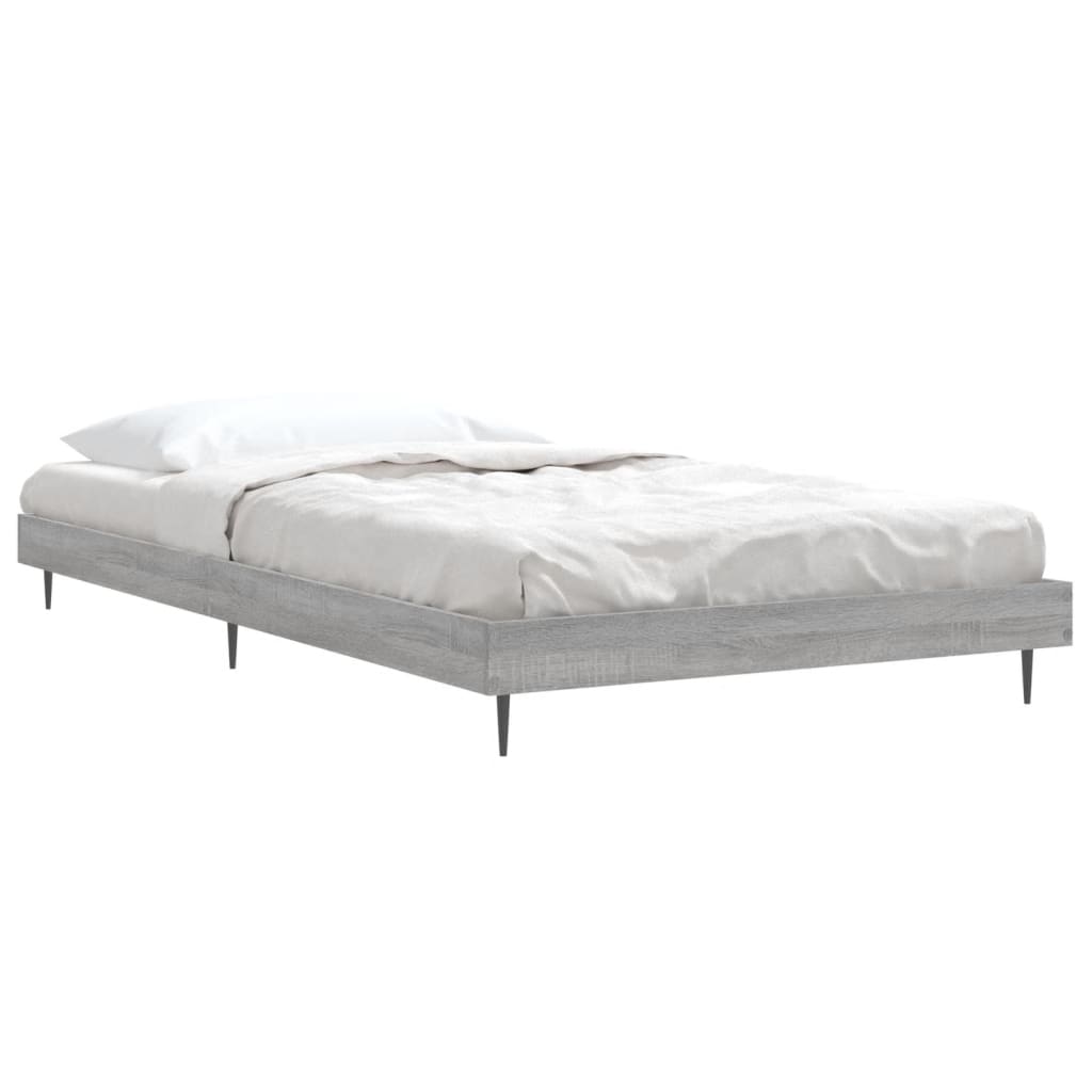 vidaXL Cadre de lit sans matelas sonoma gris 100x200 cm