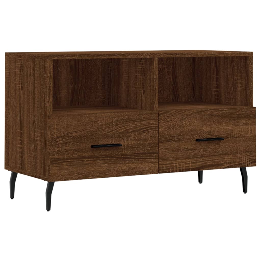 vidaXL Meuble TV Chêne marron 80x36x50 cm Bois d'ingénierie