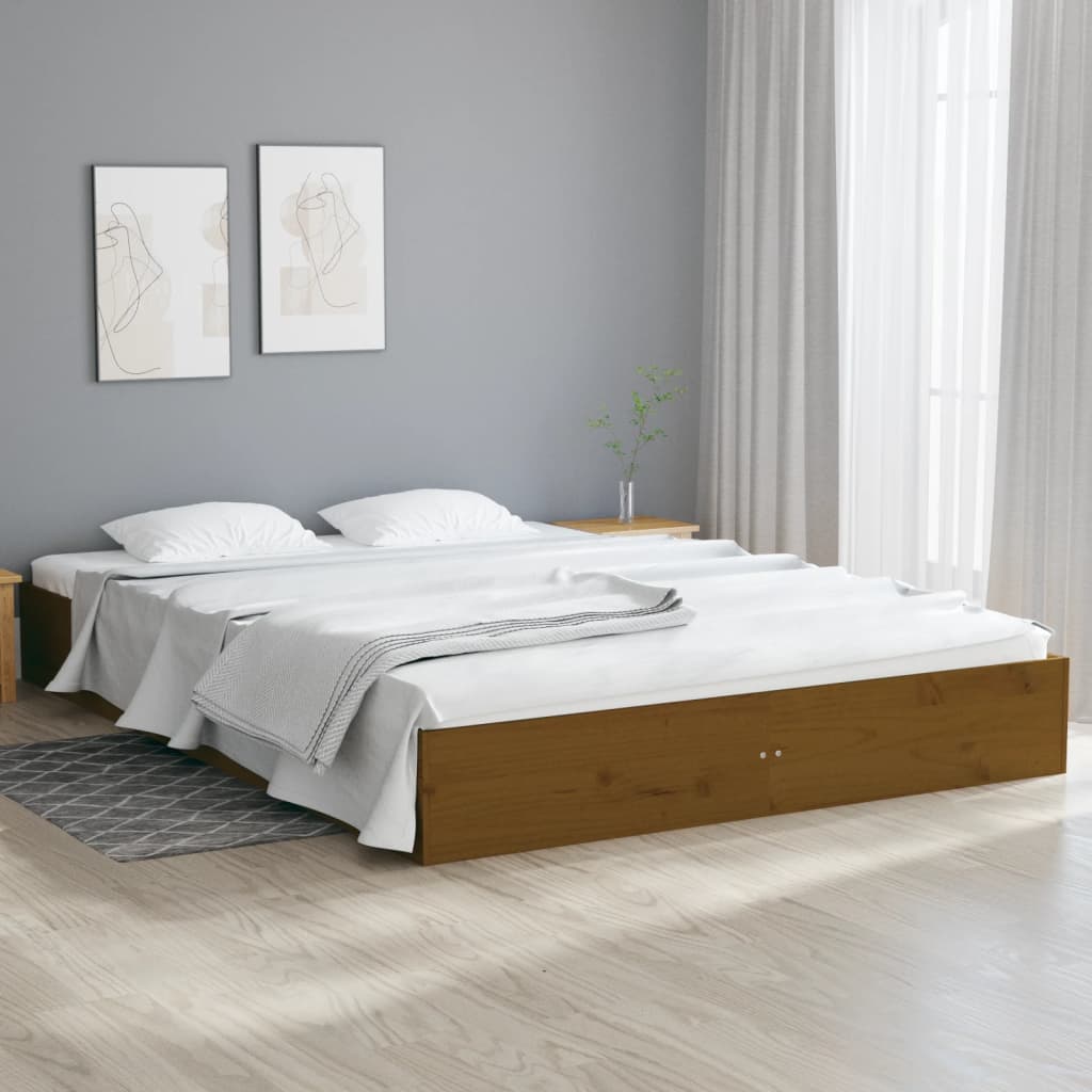 vidaXL Cadre de lit Marron miel Bois massif 120x200 cm