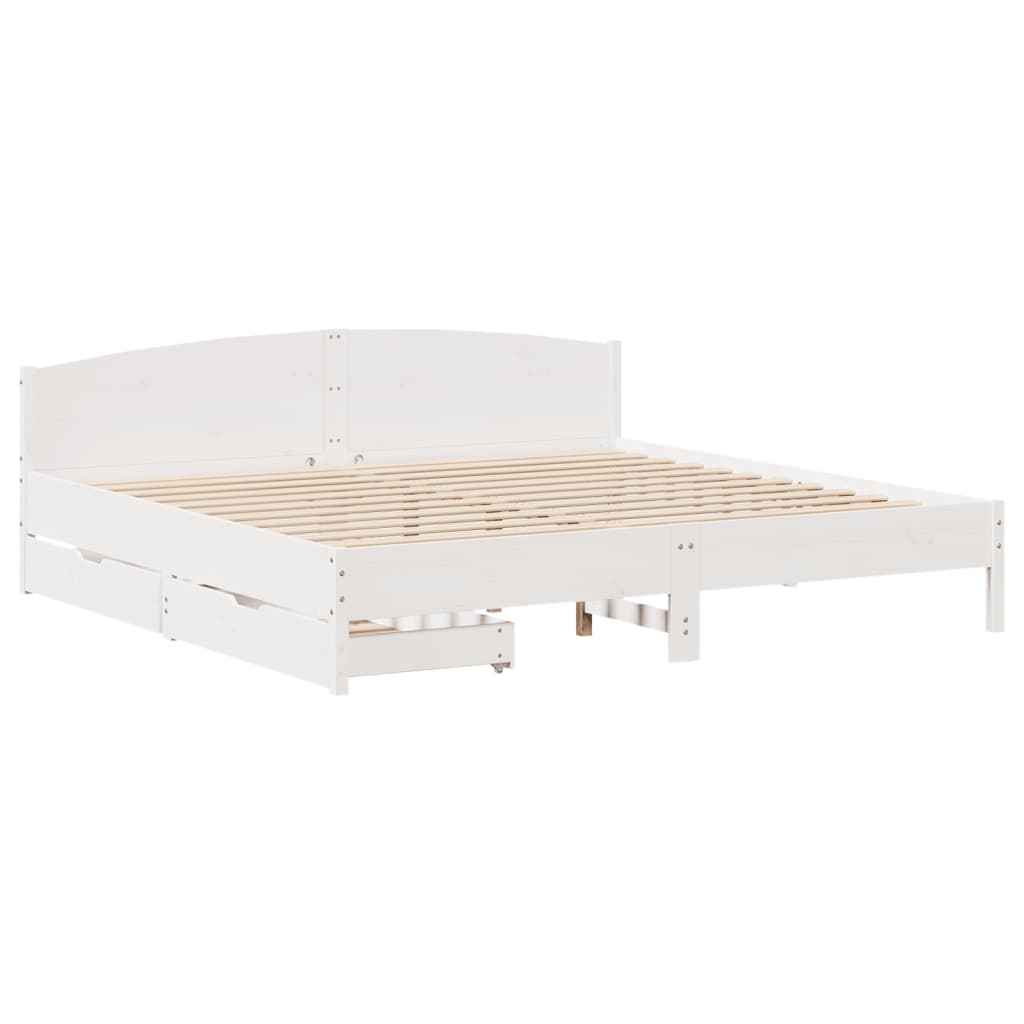 vidaXL Cadre de lit sans matelas blanc 180x200 cm bois massif de pin