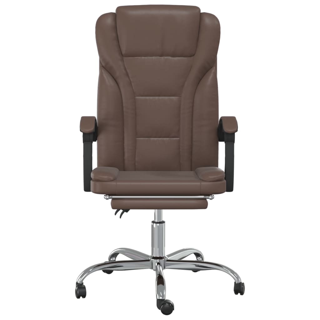 vidaXL Fauteuil inclinable de bureau Marron Similicuir