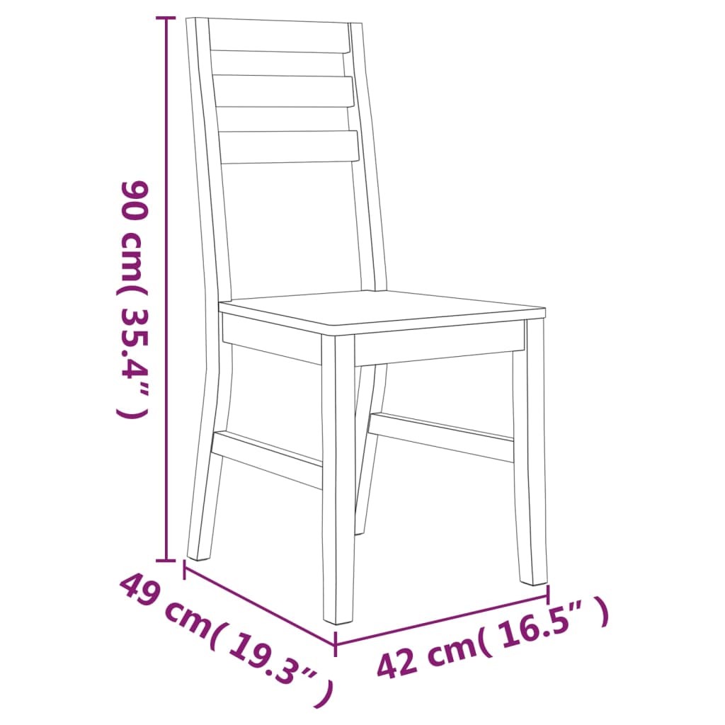 vidaXL Chaises à manger lot de 2 bois d'acacia solide