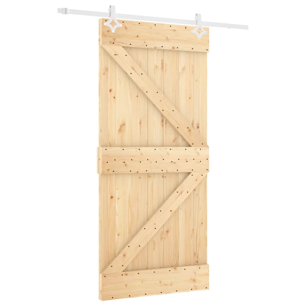 vidaXL Porte coulissante et kit de quincaillerie 100x210 cm pin massif