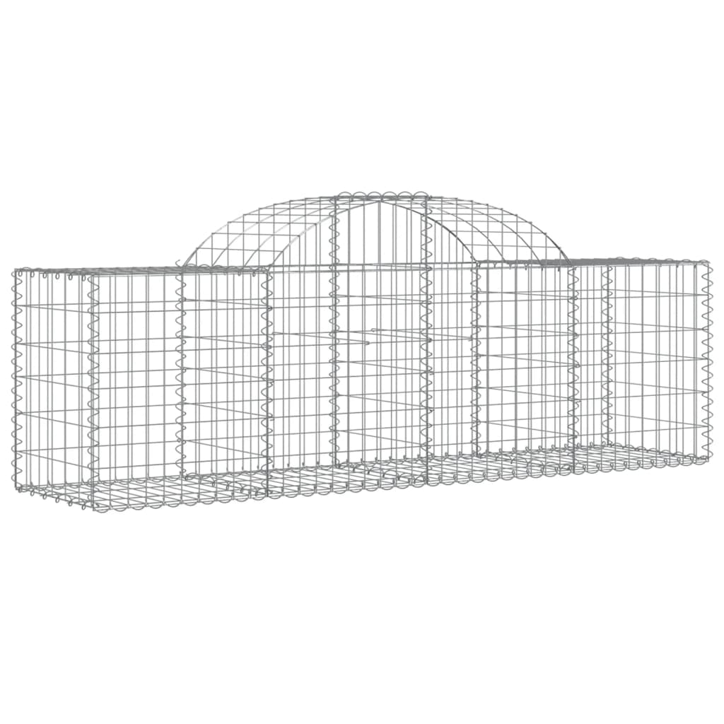 vidaXL Paniers à gabions arqués 7 pcs 200x50x60/80 cm Fer galvanisé