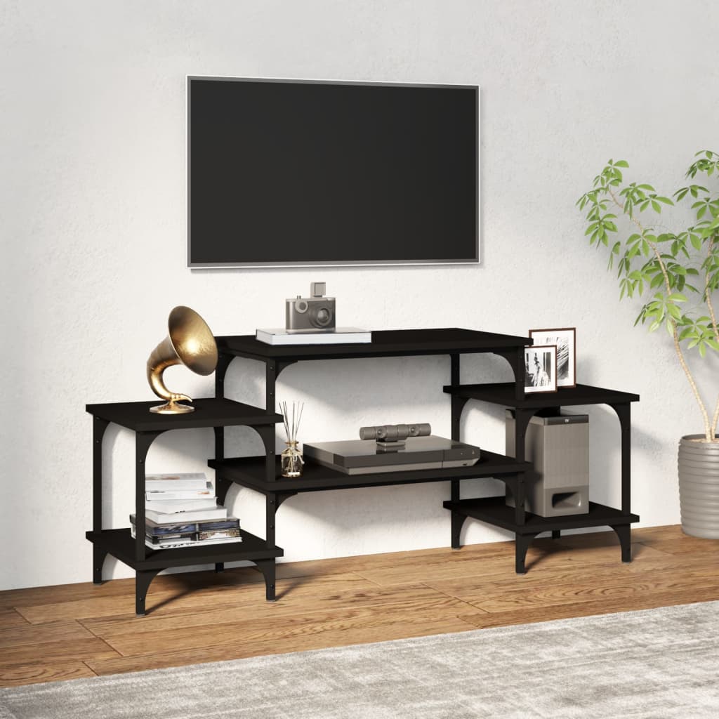 vidaXL Meuble TV noir 117x35x52 cm bois d'ingénierie